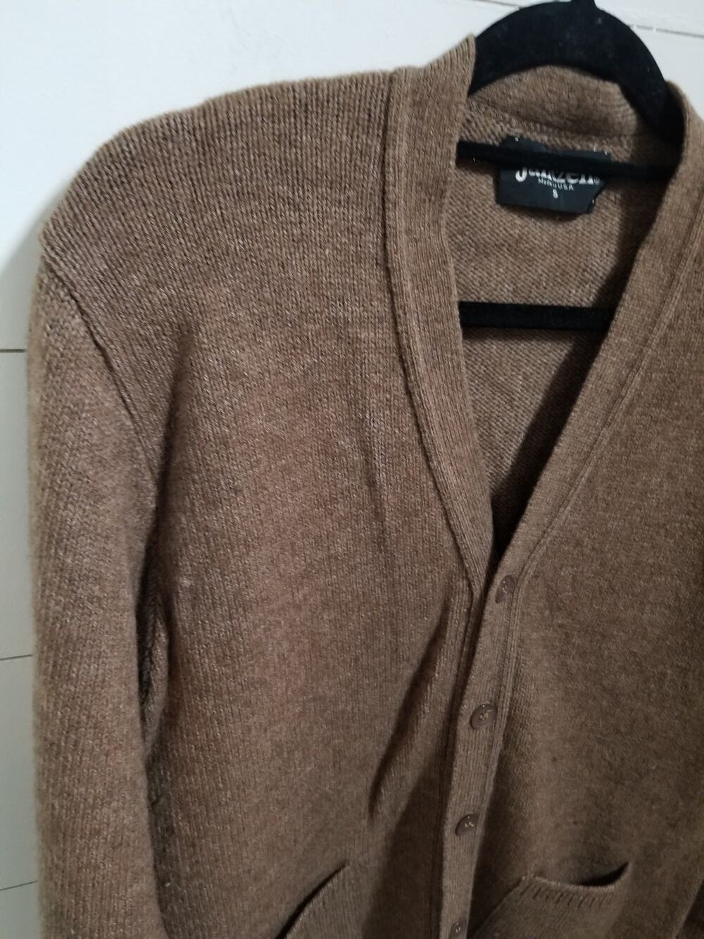 Vintage Jantzen Brown Wool Acrylic Blend Cardigan Sweater Grunge Granny